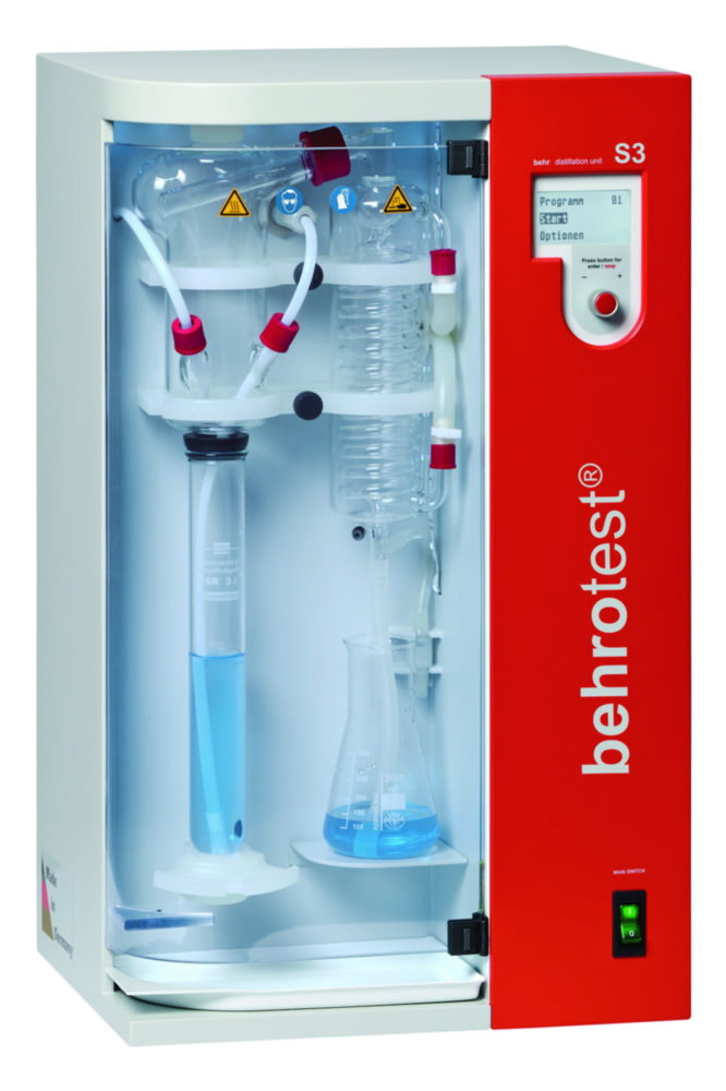 Steam Distillation S 3 with automatic addition of NaOH and H2Owith automatic extraction of sample residues and 10 programmes