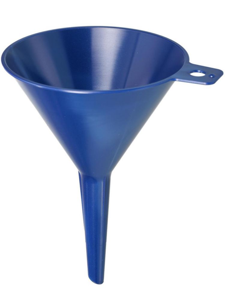 Disposable funnels, PS, blue, detectable