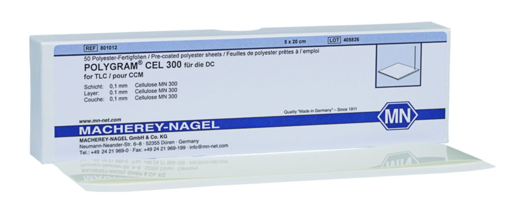 Cellulose MN 300, TLC-ready-to-use plates cellulose coated