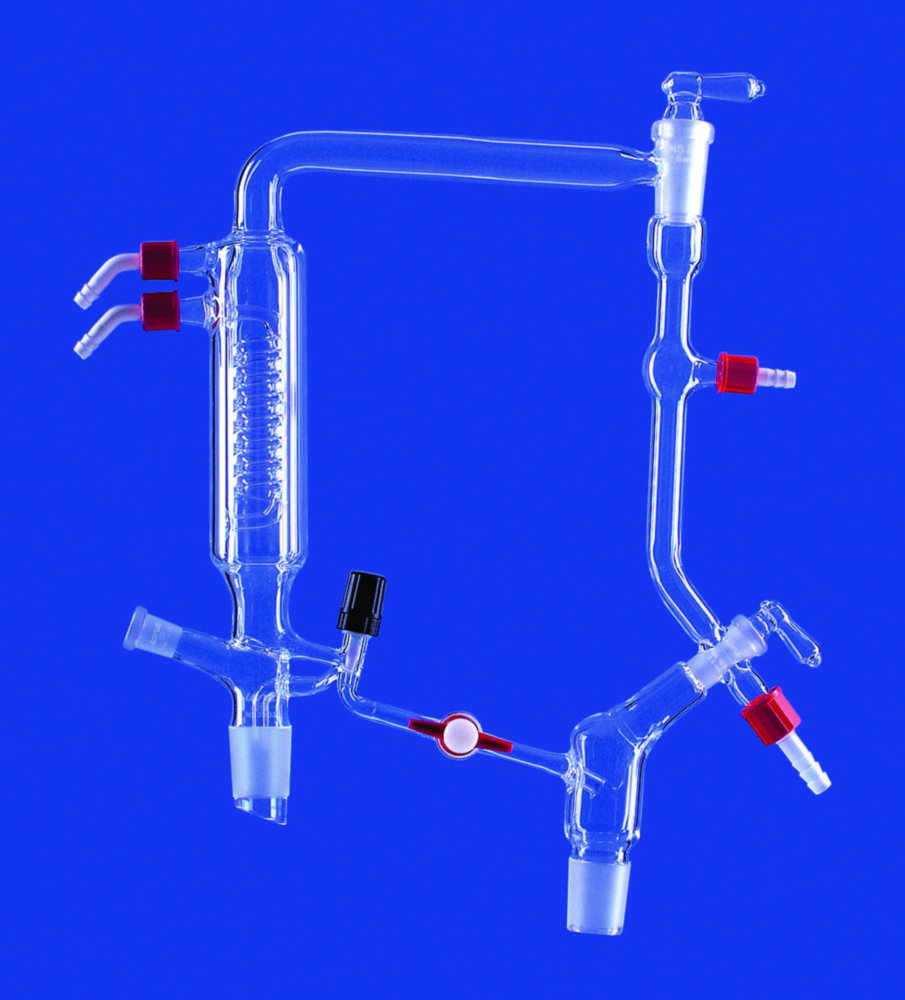 Column heads with valve stopcock, DURAN® tubing