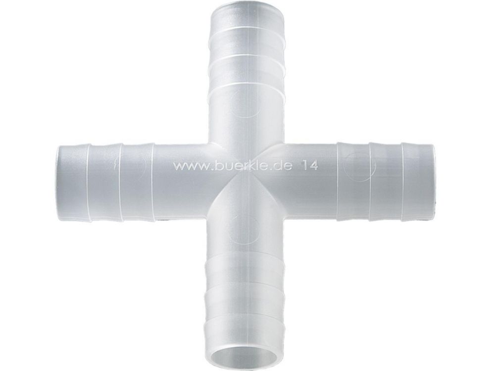 Connettore per tubi, a croce, PVDF