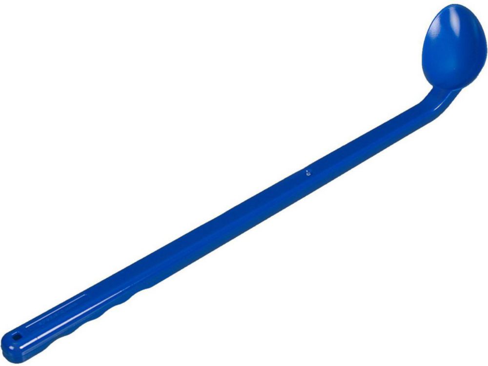 Disposable spoons, curved, long handle, PS, blue