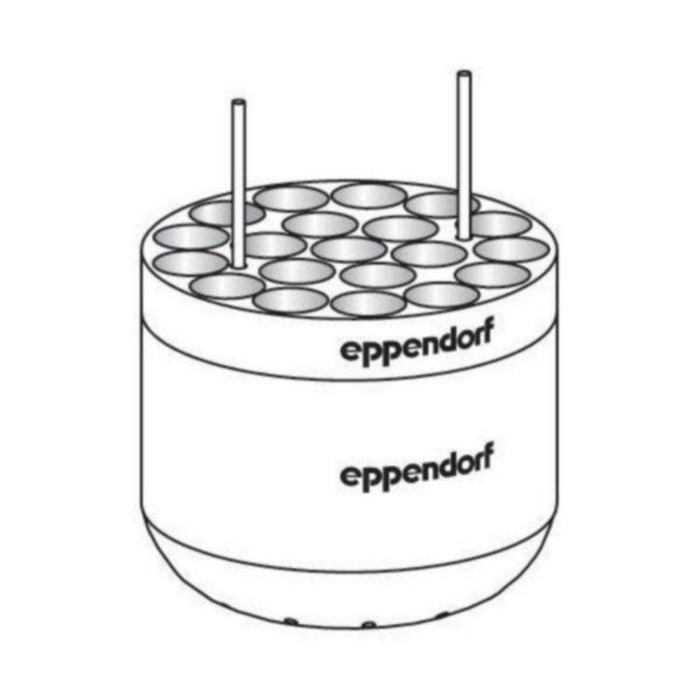 Rotori oscillanti S-4 x 750 per centrifughe da banco 5910 R / 5920 R | Descrizione: Adattatori per 20 provette a fondo tondo, 16 x 75-100 mm