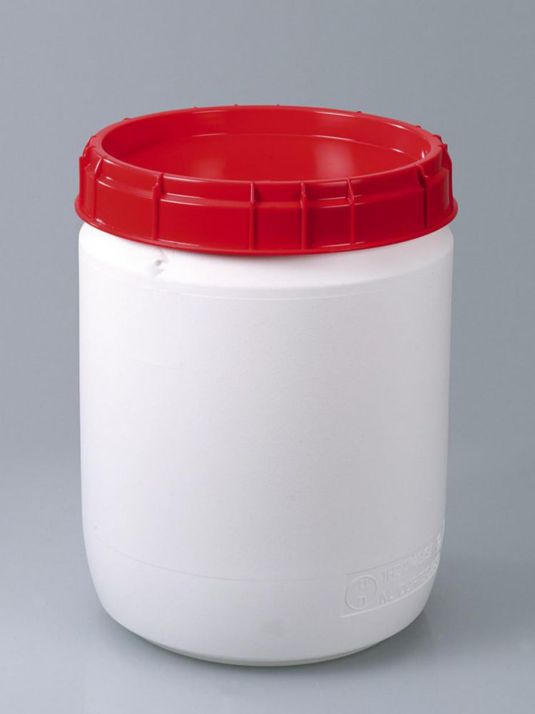 Contenitore a collo largo, HDPE, 33,0 litri. Diametro contenitore 338 mm, diametro apertura 295 mm, altezza con chiusura 450 mm