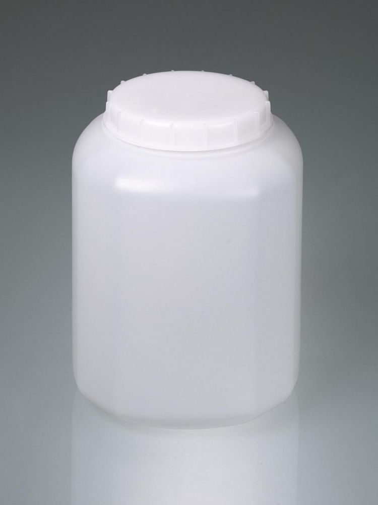 Contenitore a collo largo da 5 litri, HDPE, Ø contenitore 192 mm. 192 mm, diametro apertura 110 mm, con coperchio