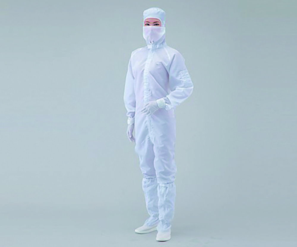 Overall for cleanroom ASPURE, polyester, with integrated hood