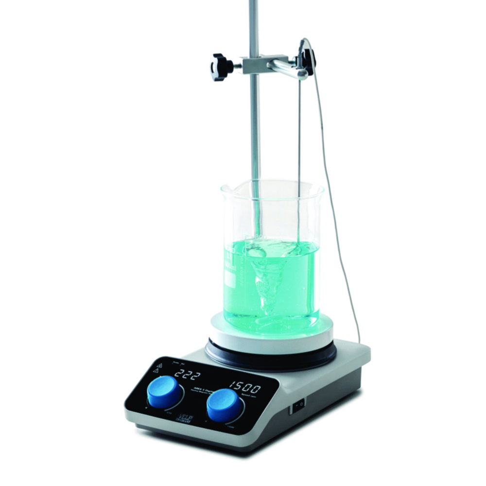 Agitatore magnetico AREX 5 Digital con sonda di temperatura, asta, morsetto