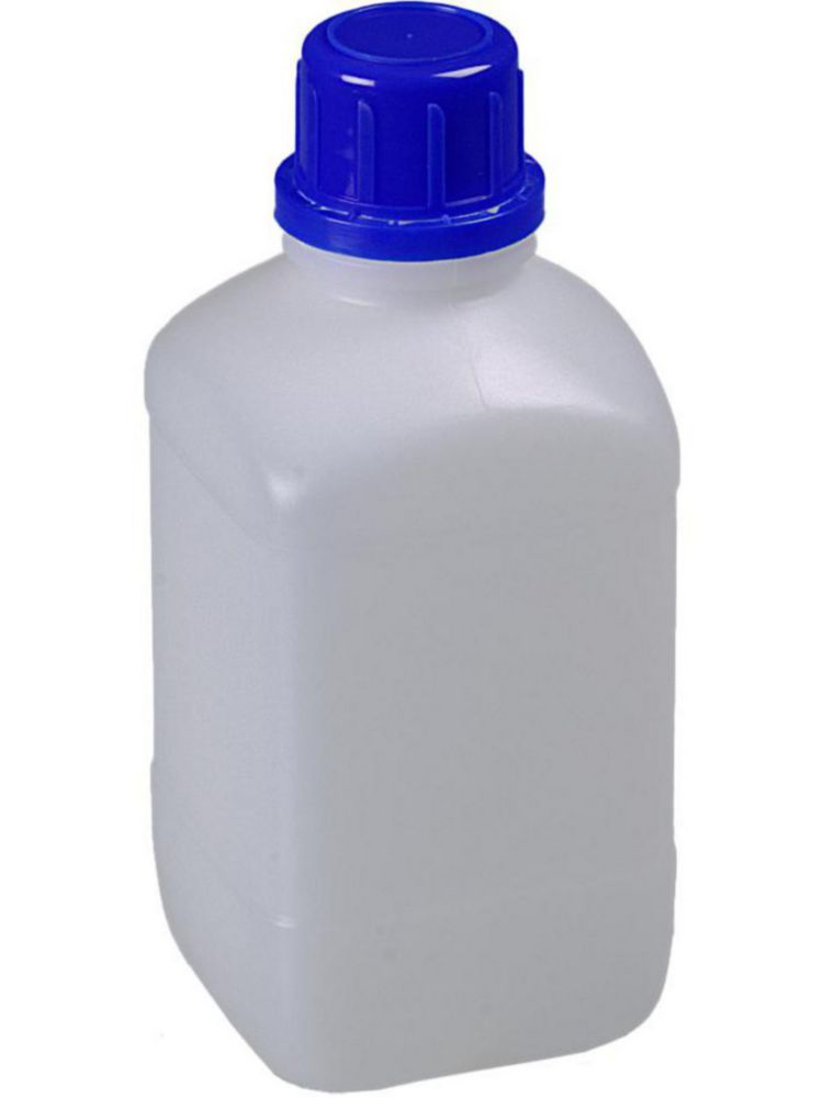 Narrow mouth square bottles, HDPE, with tamper-evident screw cap