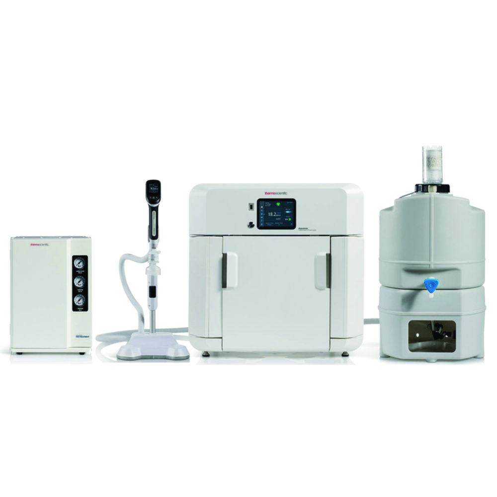Sistema per acqua pura e ultrapura Aquanex™, con serbatoio esterno da 30 l e sistema di pretrattamento Barnstead™