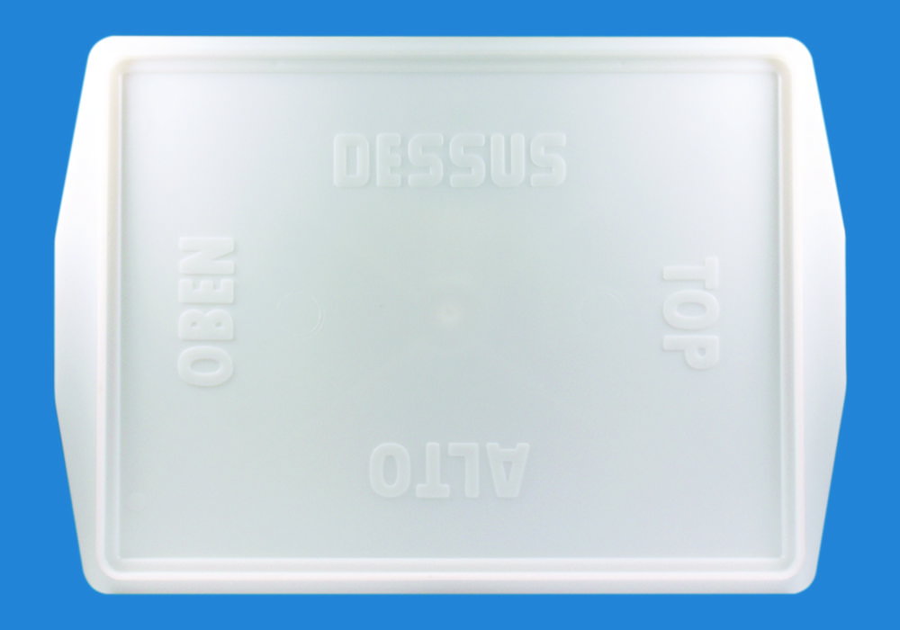 Lids for stacking and transport containers.
