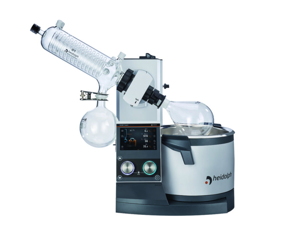 Evaporatori rotanti Hei-VAP Expert Control, con sollevatore a motore, condensatore angolato