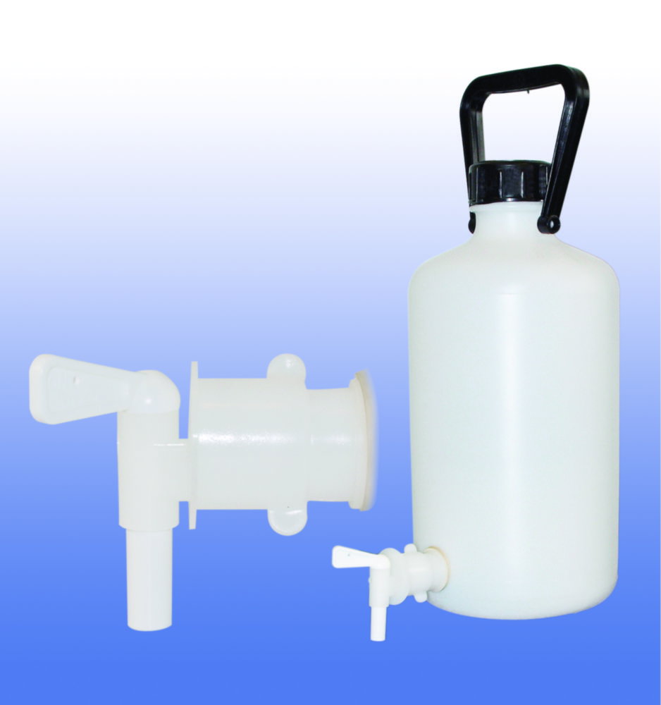 Bottiglioni LLG, bocca stretta, HDPE, con rubinetto