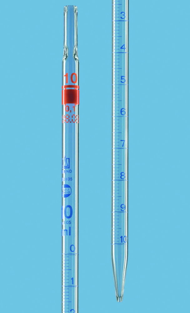 Graduated pipettes, partial delivery, AR-glas®, class AS, blue graduations, type 1