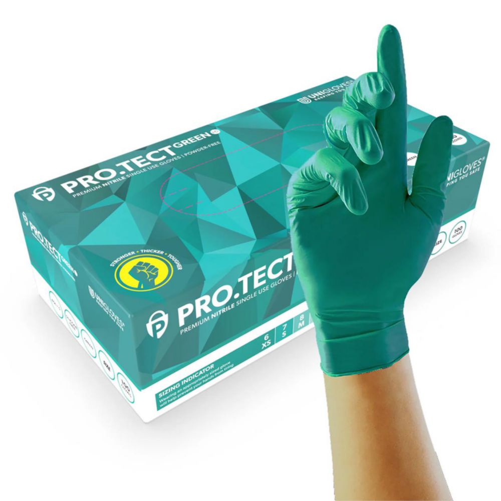 Guanti in nitrile PRO.TECT verde HD