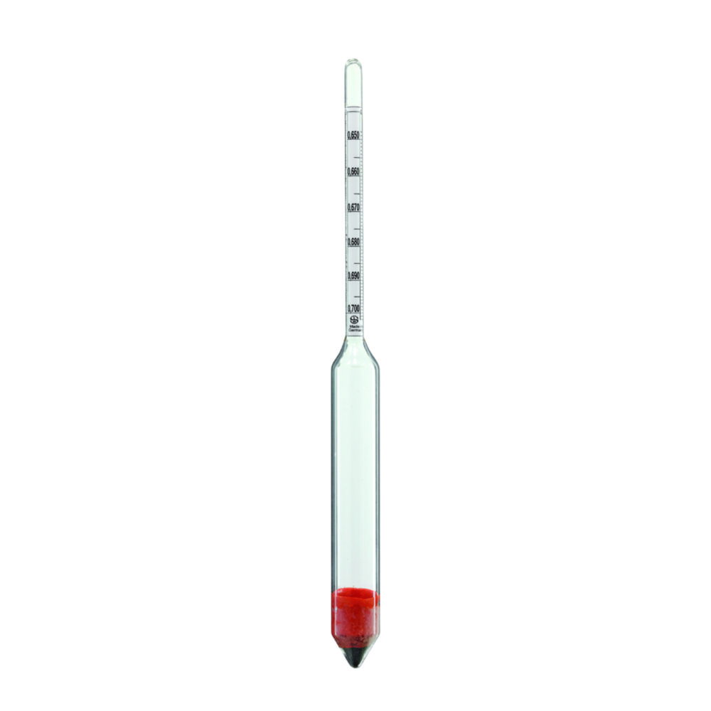 Densimetri, densità relativa, con certificato di calibrazione di fabbrica