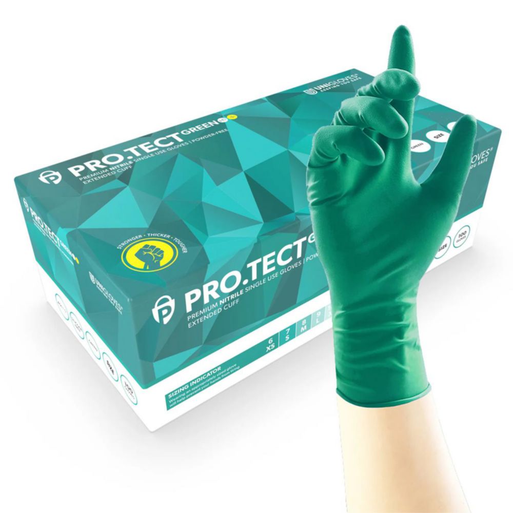 Guanti in nitrile PRO.TECT GREEN HD+