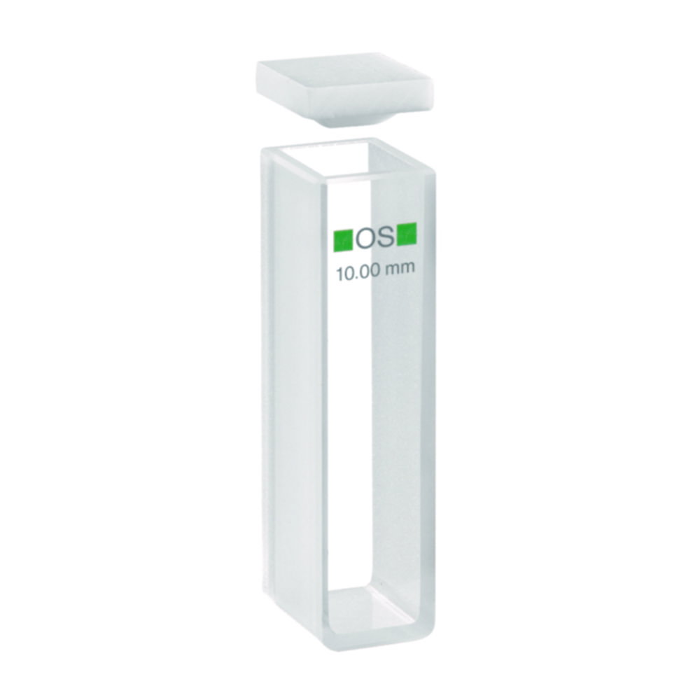 Macro cuvette per misure di assorbimento, Range-UV, vetro ottico speciale