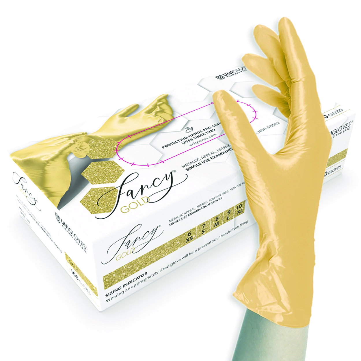 Disposable Gloves Fancy Gold, Nitrile