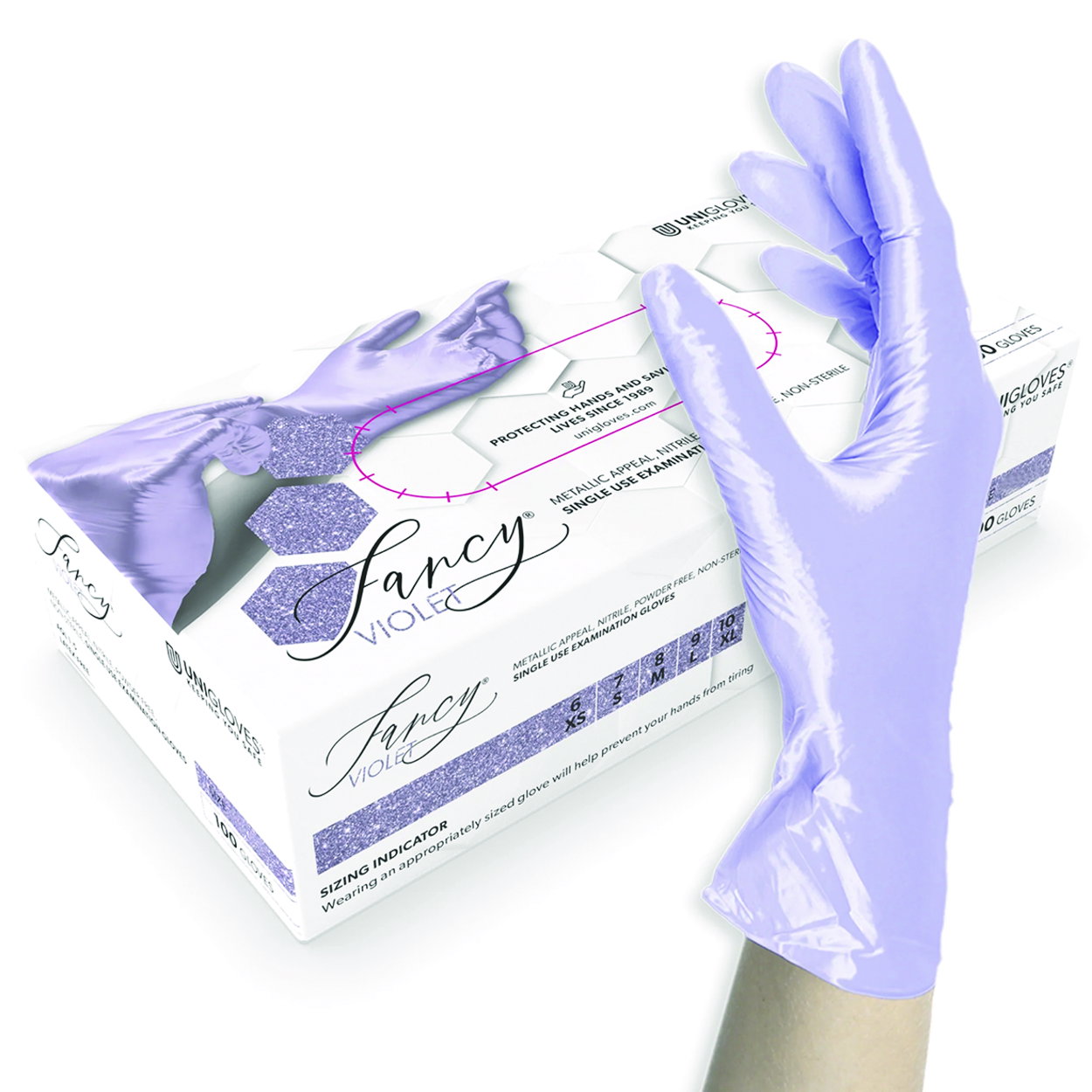 Disposable Gloves Fancy Purple, Nitrile