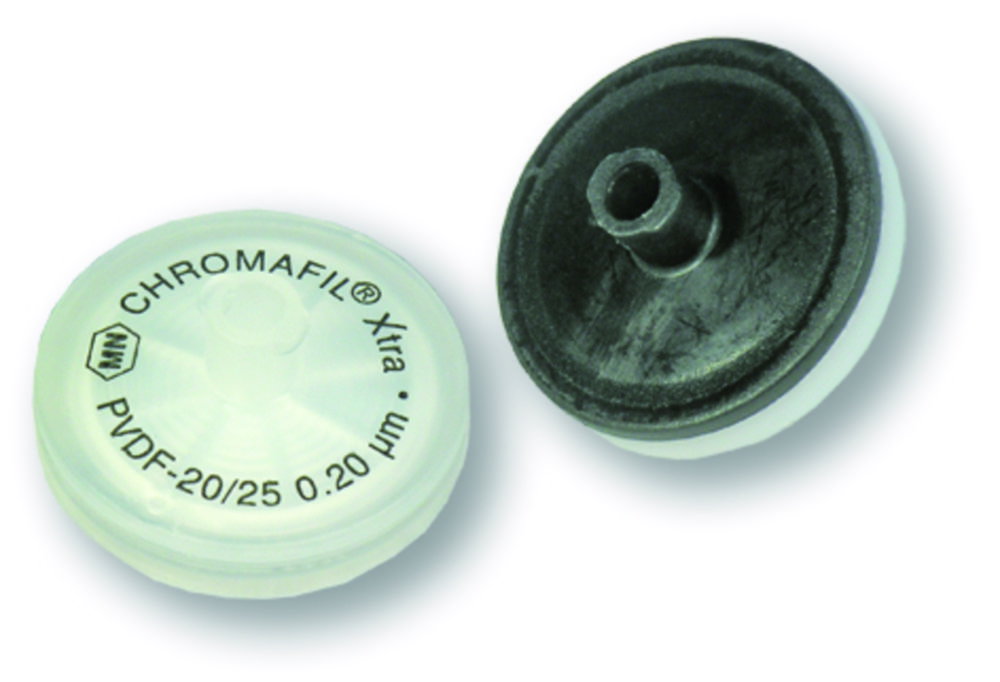 Filtro per siringa CHROMAFIL®, Polivinilidenfluoruro (PVDF), con prefiltro in fibra di vetro