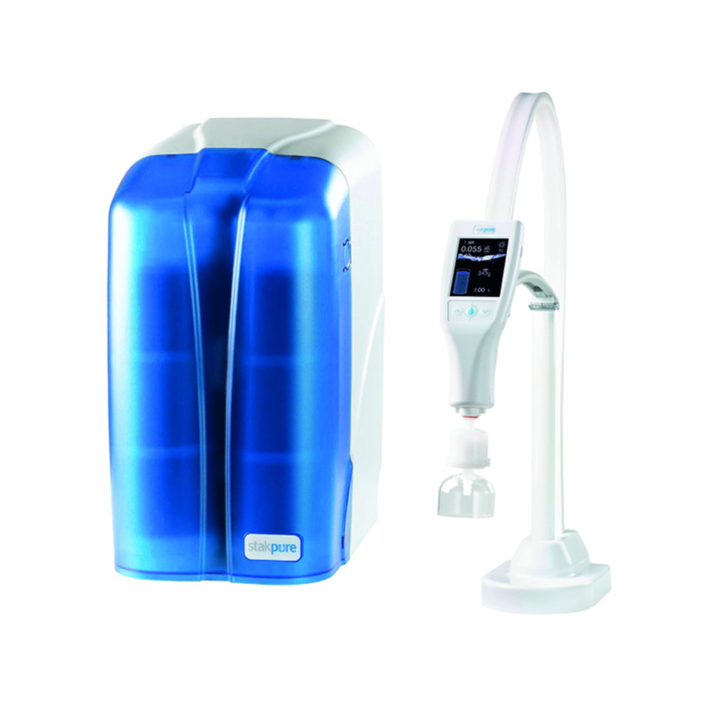 Sistema di acqua ultra pura OmniaPure xstocco, versione sottobanco con OptiFilltouch erogatore da banco