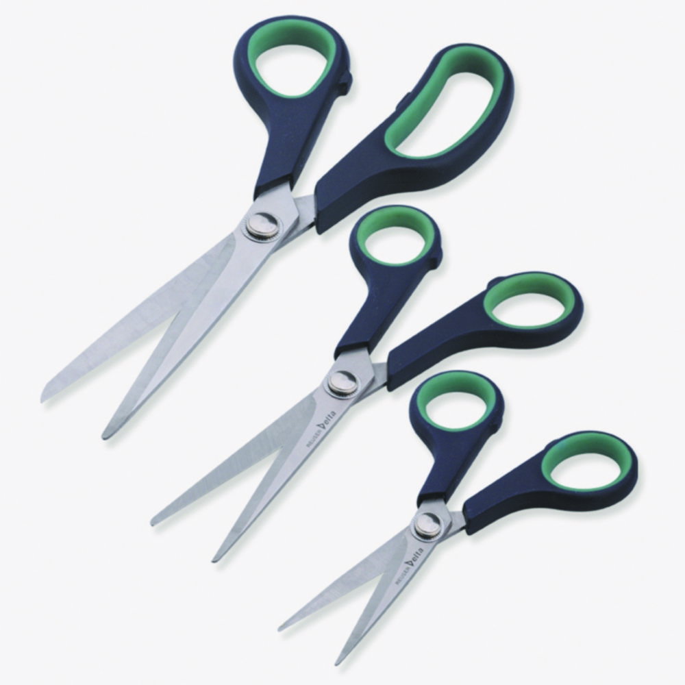Forbici universali, acciaio inox, lucidate, manico in plastica