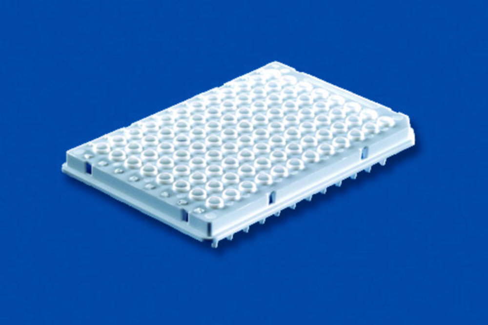 96-well PCR plates, PP, semi-skirted, with elevated well rim
