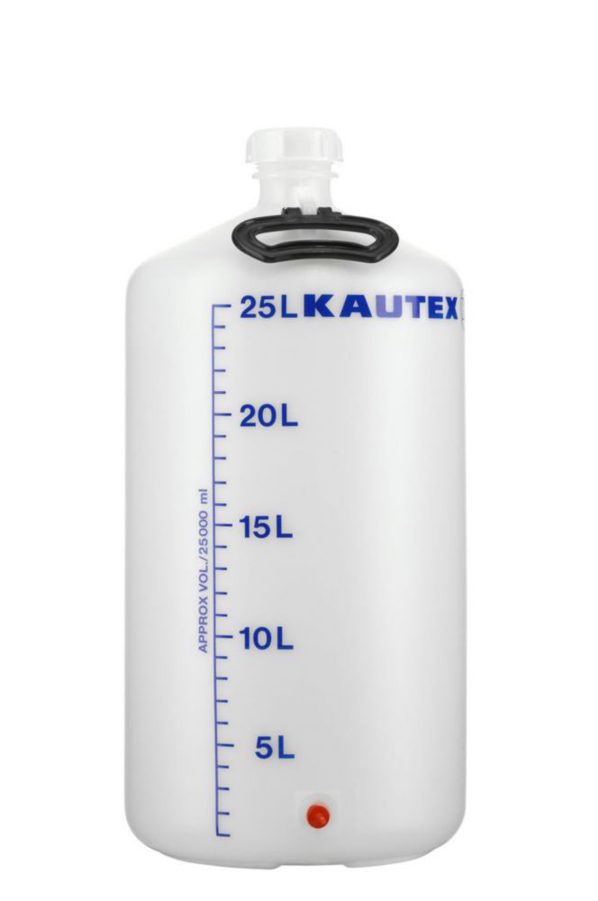Aspirator bottles, series 350, HDPE, with stopcock connection