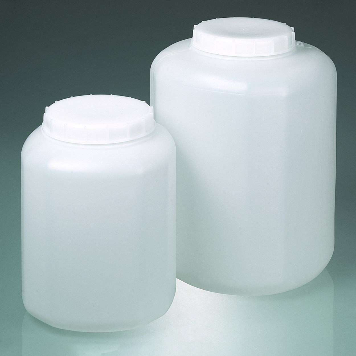 Wide-mouth containers, HDPE, angular