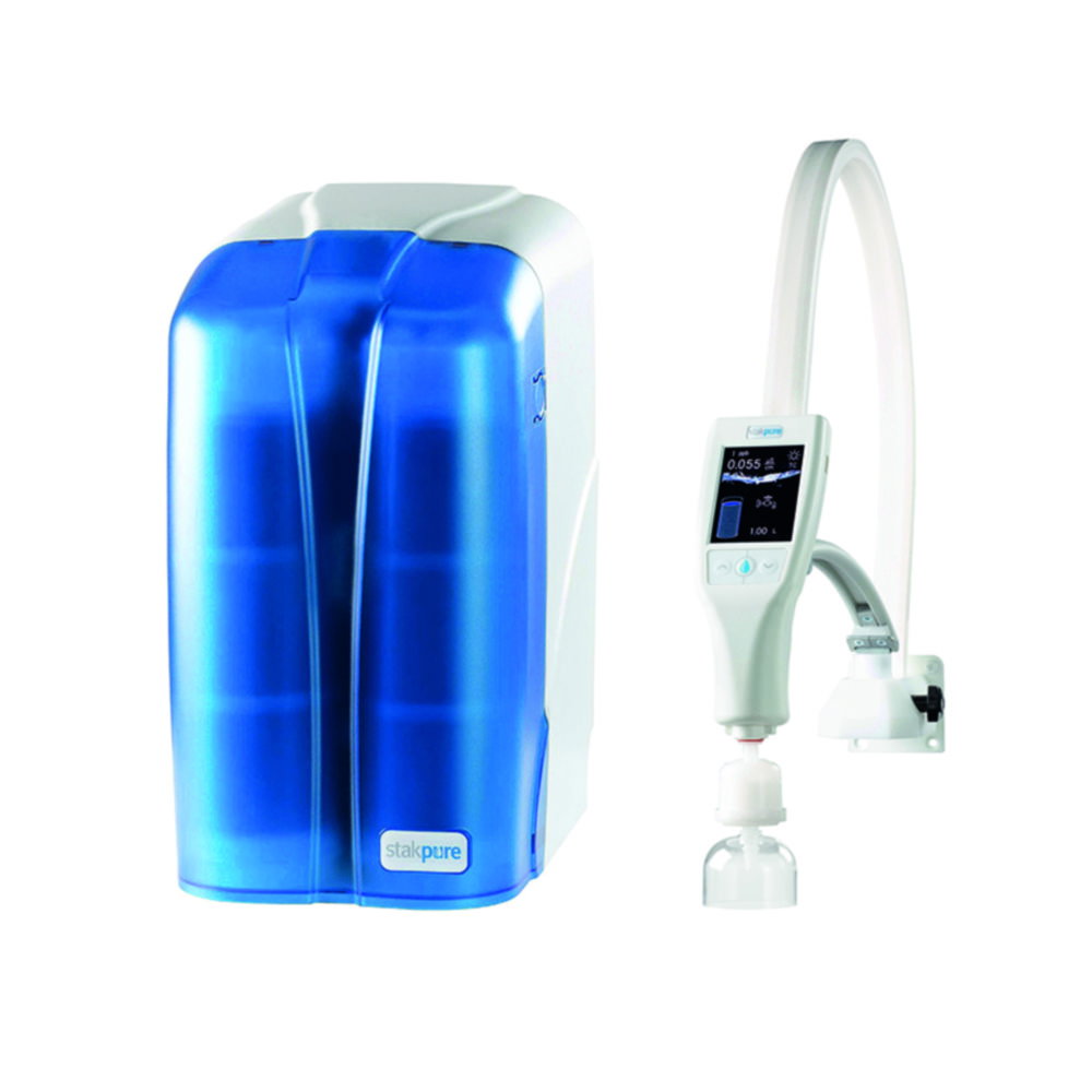 Sistema di acqua ultra pura OmniaPure xstocco, versione sottobanco con OptiFilltouch erogatore a parete