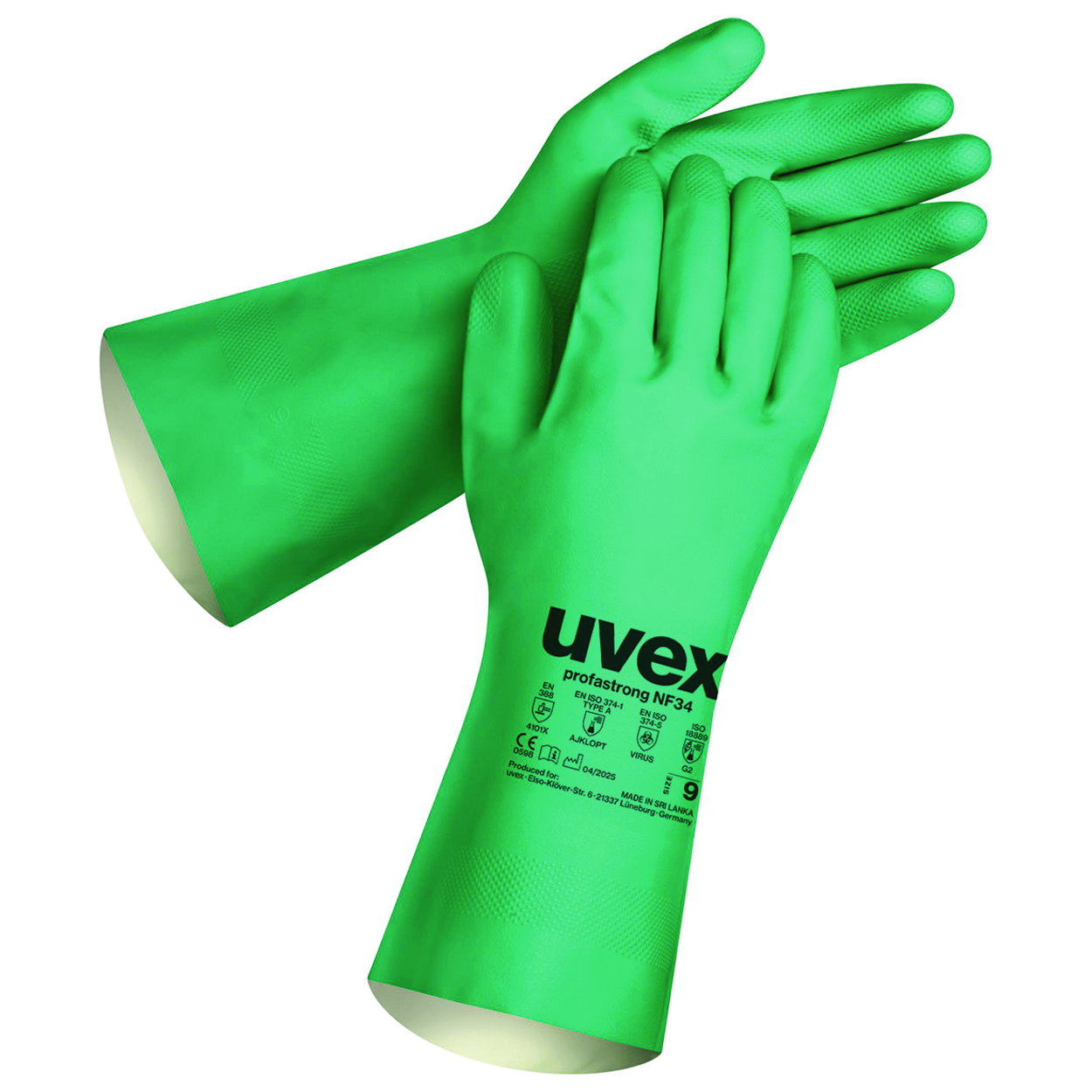 Guanti di protezione chimica uvex profastrong NF34, Nitrile