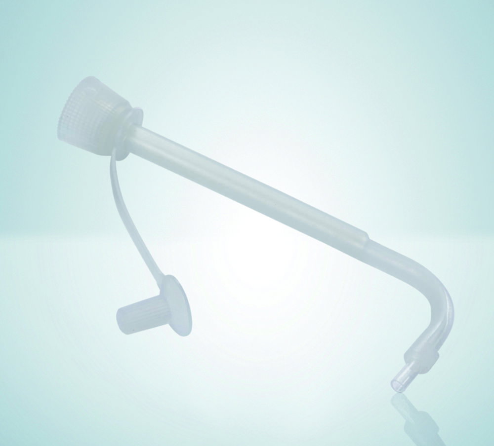 Unità tubo di scarico, guida tubo continua, per dosatori a bottiglia e burette digitali