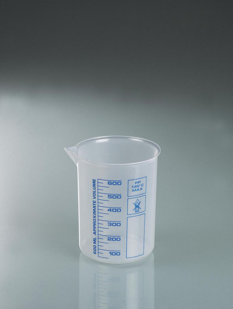 ***vedi articolo 9013256*** Becher Griffin 600 ml, PP graduazione blu in rilievo,