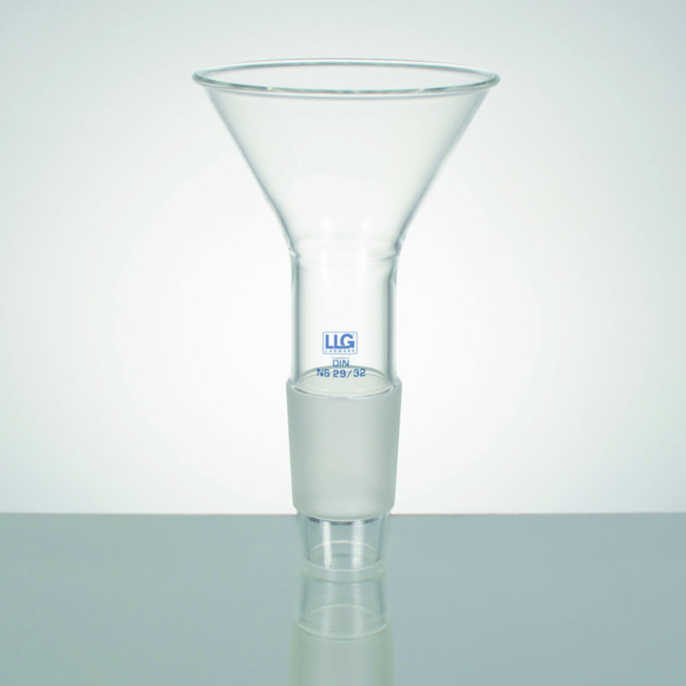 Imbuto per polveri LLG con cono NS, vetro borosilicato 3,3