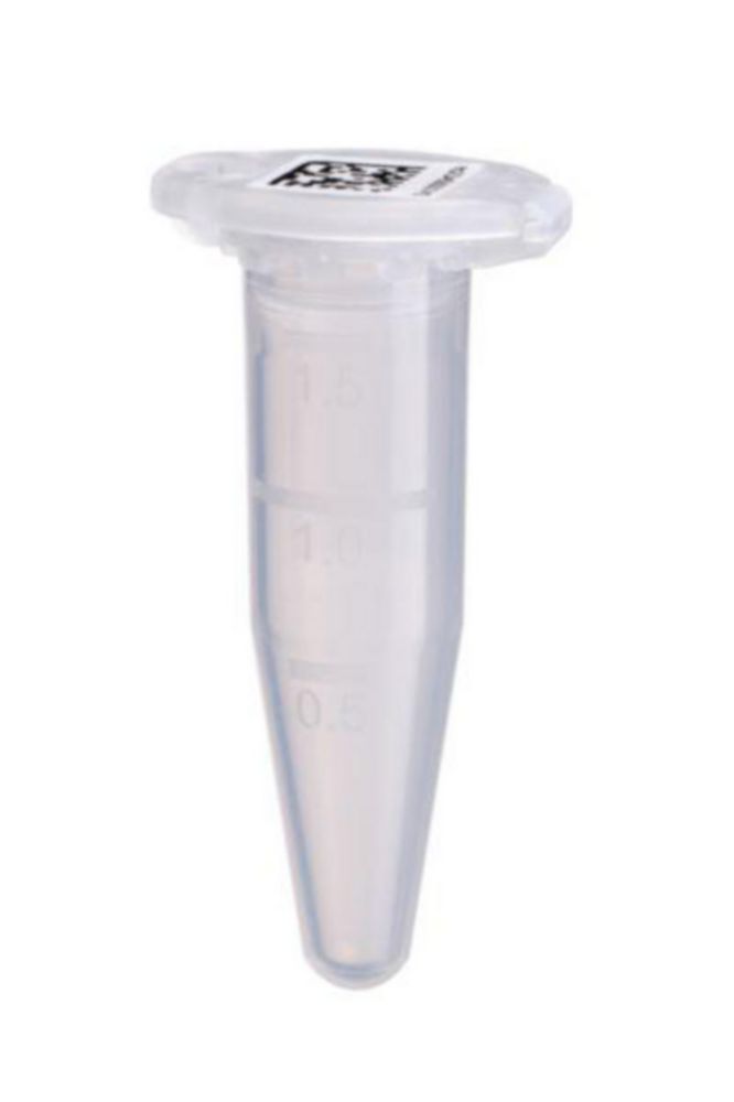 Provette Safe-Lock da 1,5 mL con codice SafeCode 2D (DataMatrix/ECC200) PCR pulita, incolore, confezione da 500 pezzi