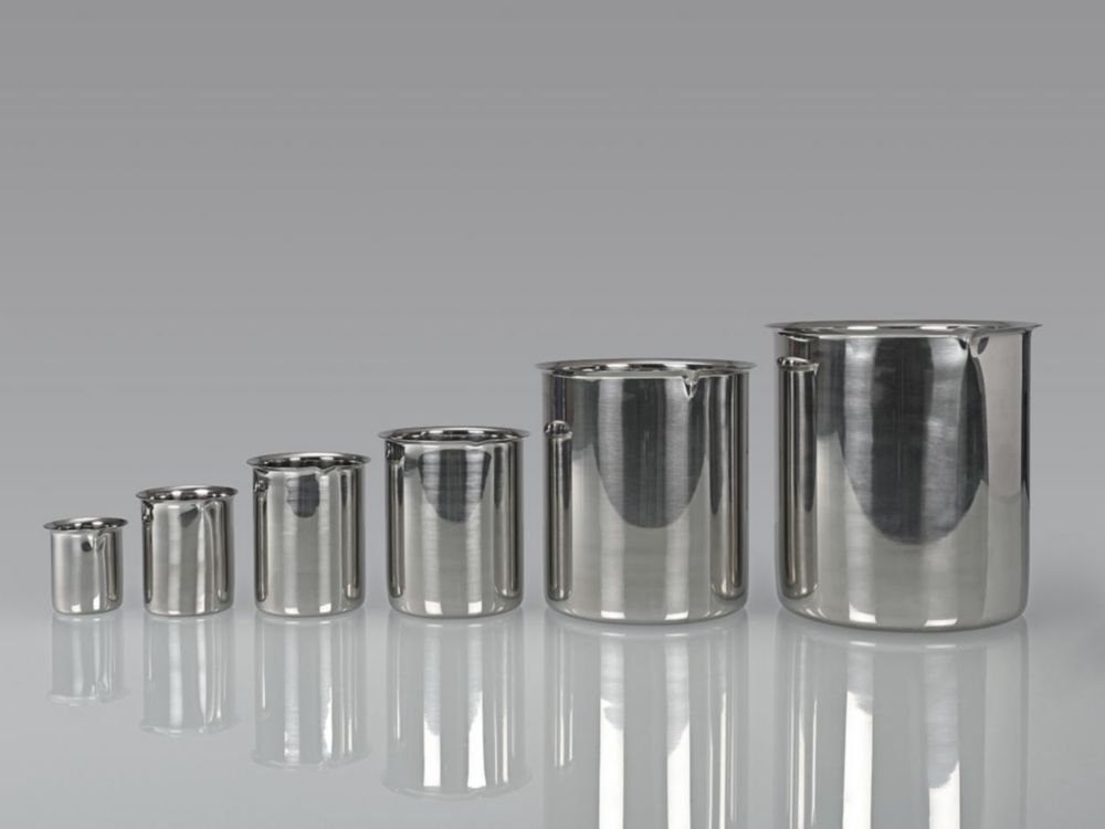 Becher da laboratorio, acciaio inox