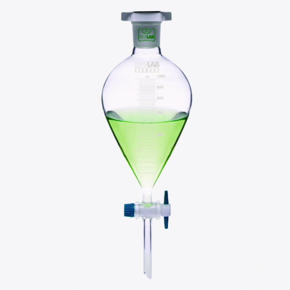 Imbuti separatori "Squibb", conici, vetro borosilicato 3.3