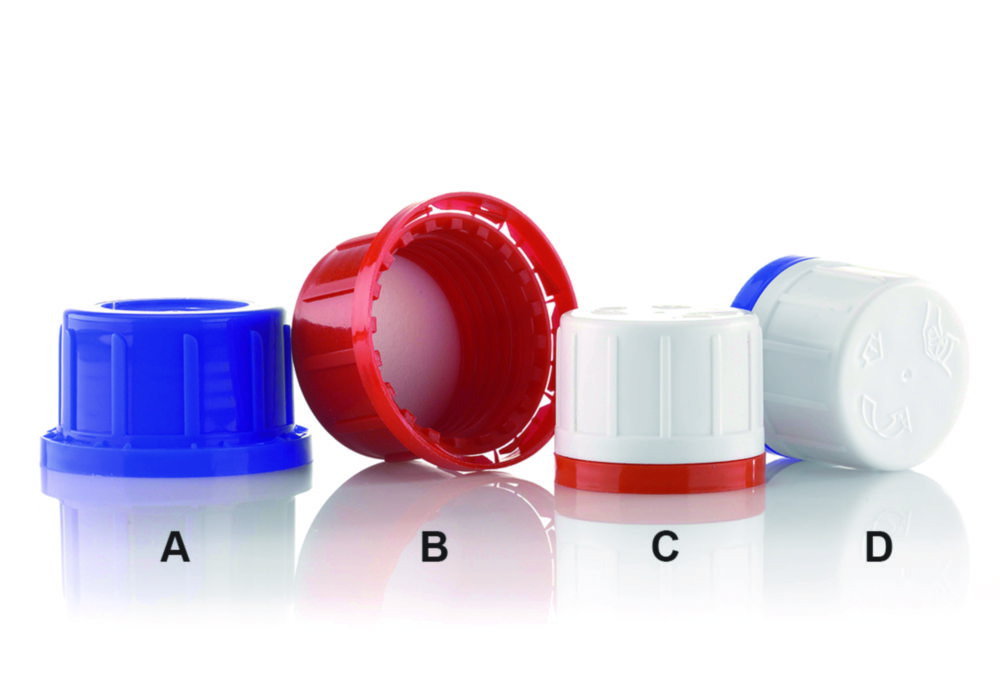 Caps for  narrow-mouth reagent bottles, PP