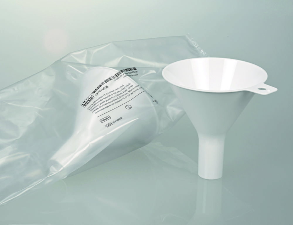 Disposable powder funnels, PS, white