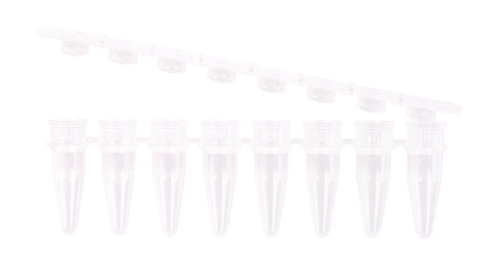 LLG-PCR tubes, PP, strips of 8 with seperate cap strips
