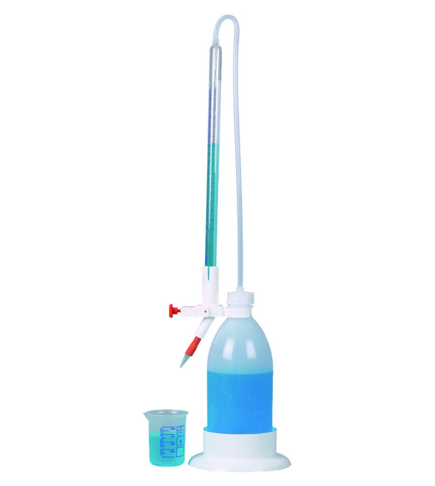 Automatic burettes with splinter protection, Schilling pattern, borosilicate glass 3.3