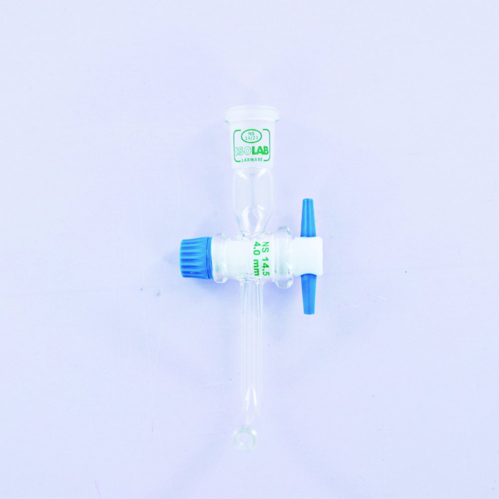 Adattatori per tubi, piegato, con rubinetto PTFE