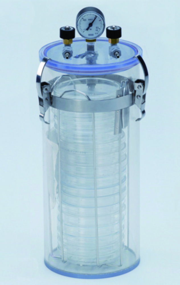 Anaerobic jar, PC, with manometer