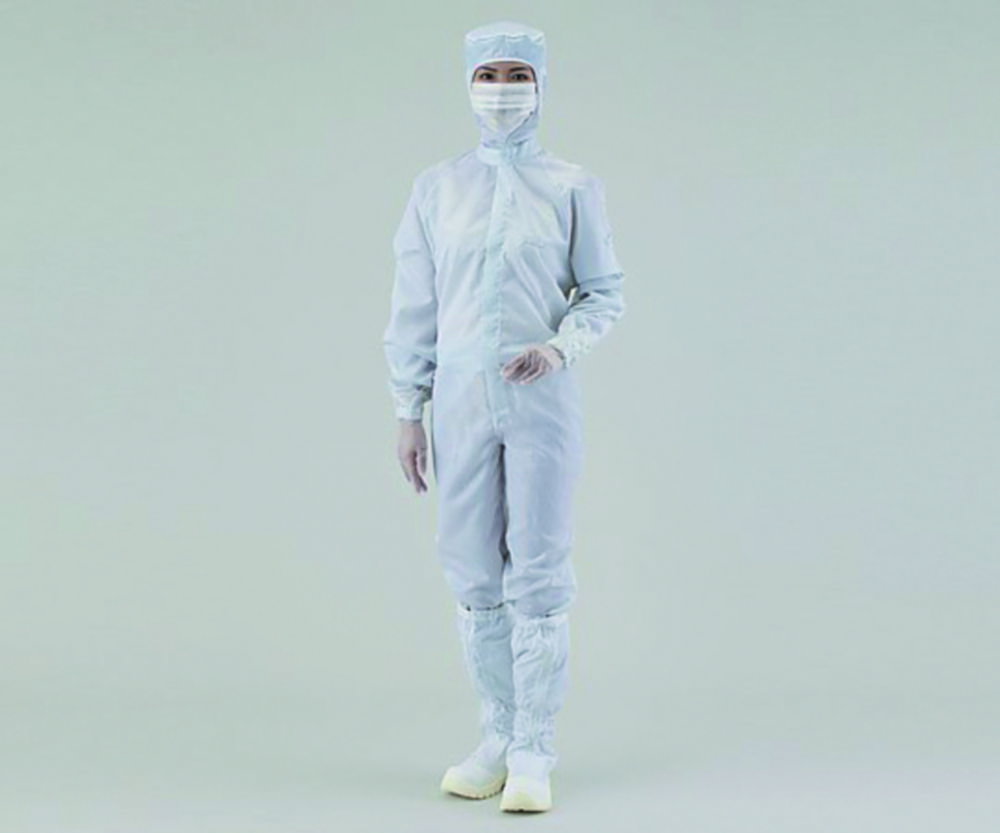 Overall for cleanroom ASPURE, polyester, with integrated hood