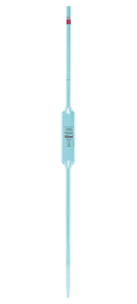 Volumetric pipettes Volac FORTUNA®, glass, class AS, 1 mark, amber graduation