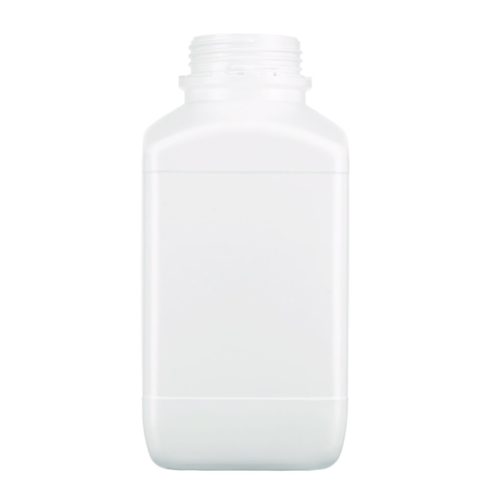 Bottiglie quadrate per reagenti senza chiusura, HDPE