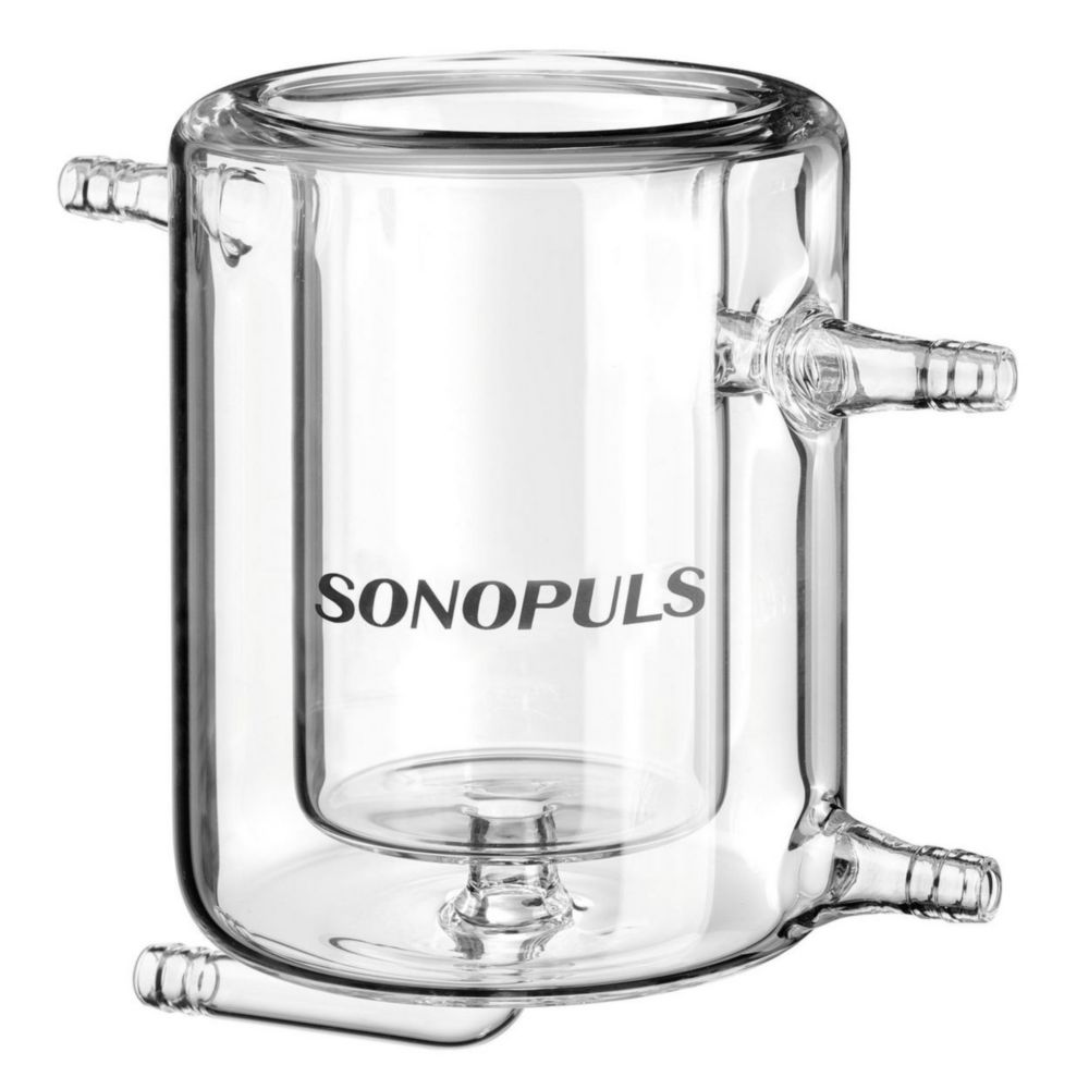 Flow-through vessels, Borosilicate glass 3.3 for Ultrasonic homogenisers SONOPULS