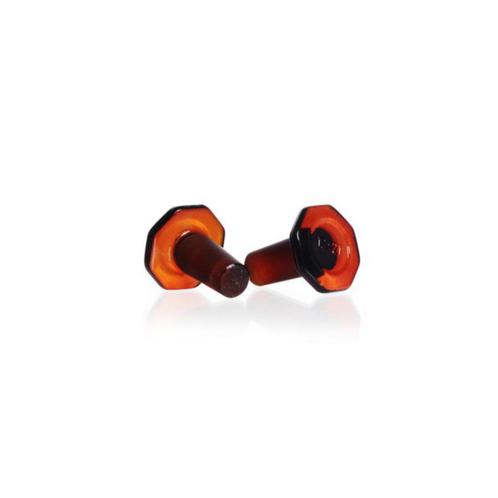 Ground joint stoppers, DURAN®, solid, brown