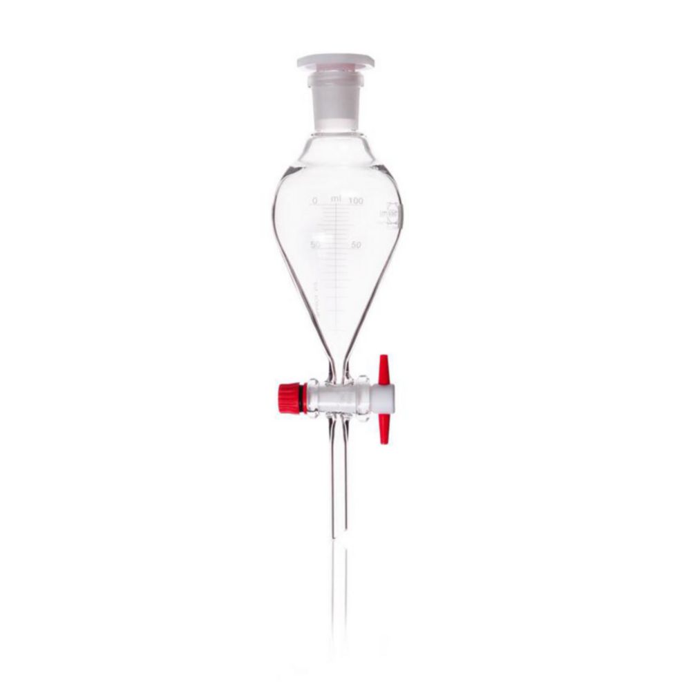 Separating funnel, conical, DURAN®, with PTFE key