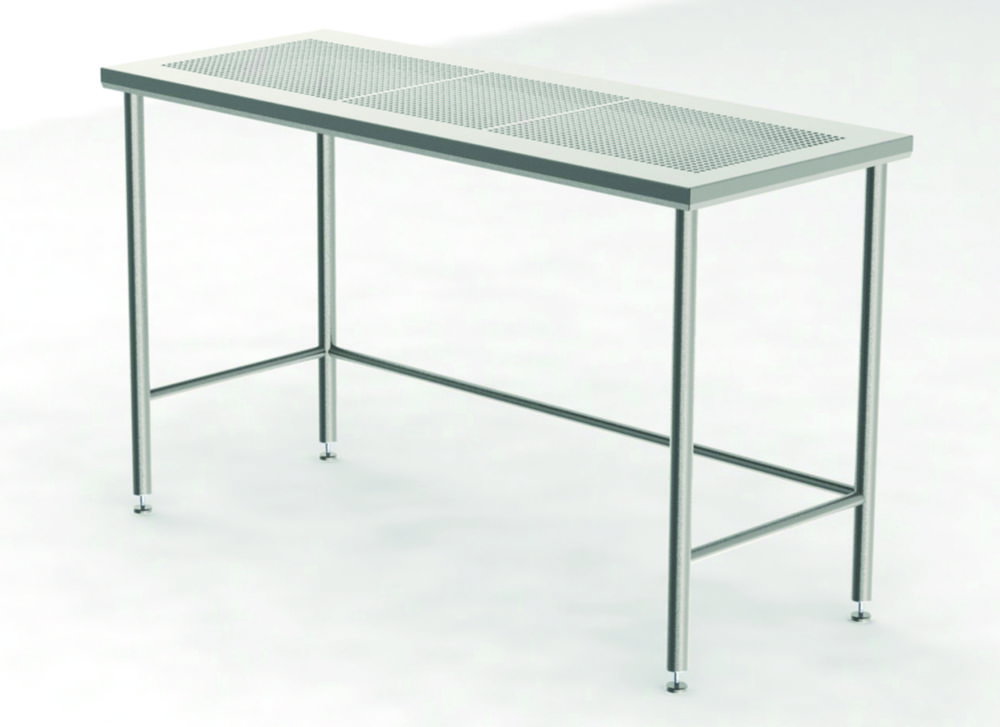Cleanroom tables with perforated worktop